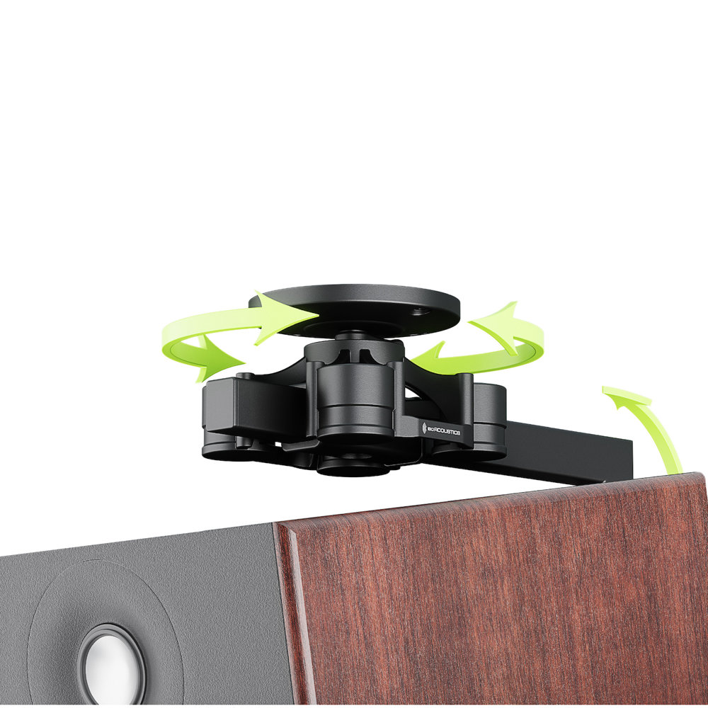 ISO ACOUSTICS V120 Mount スタジオモニター用アイソレーションマウントパーツ 壁や天井取り付けの振動を軽減 角度調整域