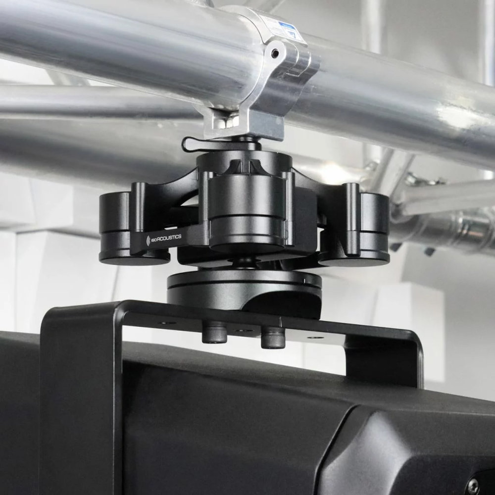 ISO ACOUSTICS V120 Truss Clamp 1.5” V120用 1.5インチ（約38mm）トラスにマウントするクランプ金具 取り付けイメージ