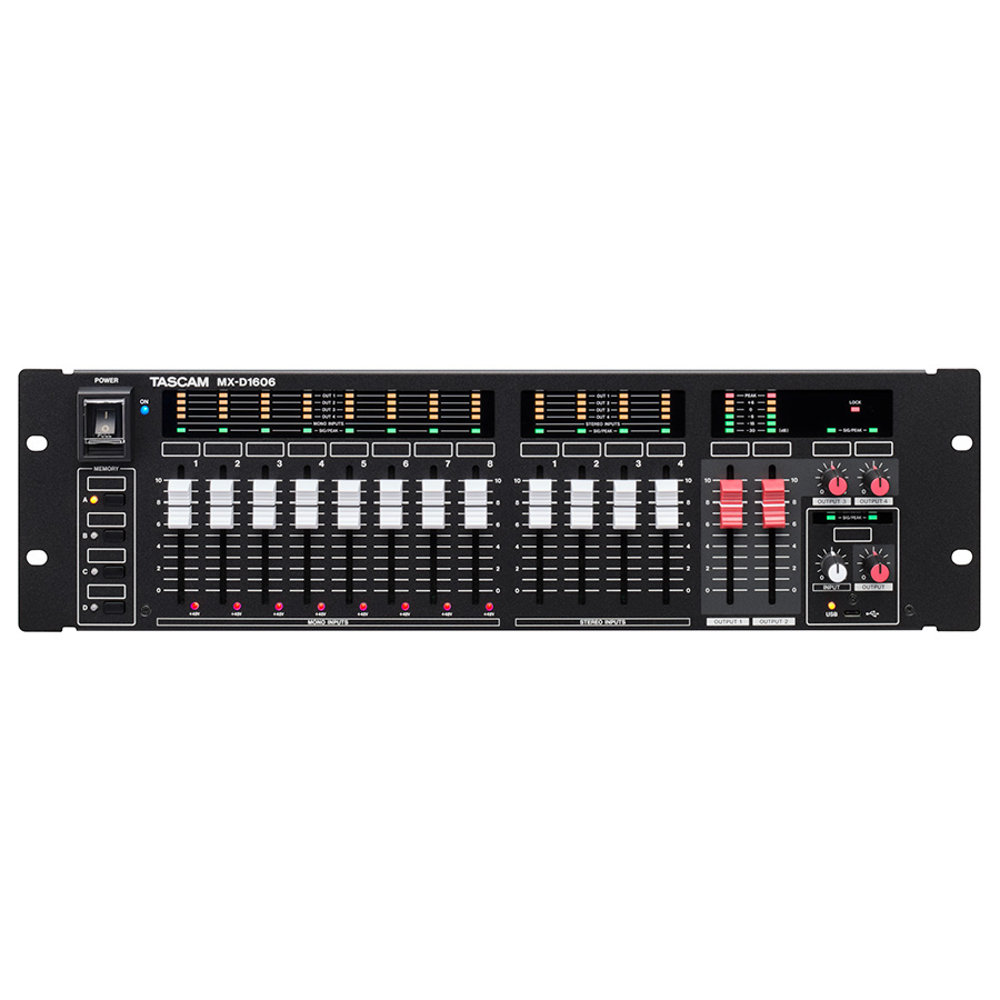 TASCAM タスカム MX-D1606 3U 設備用ラックマウントデジタルミキサー フロントパネル
