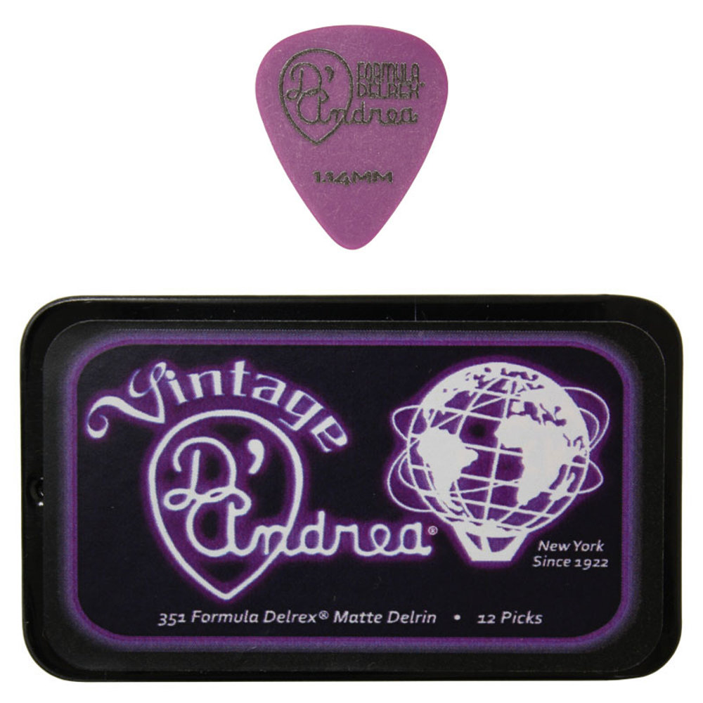 D’Andrea ダンドレア Formula Delrex RD351 Pick Set TNDX114 ピックケース付きギターピック12枚セット