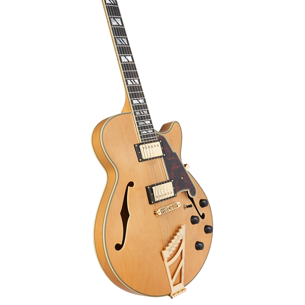 D’Angelico ディアンジェリコ Deluxe SS Satin Honey セミアコ エレキギター 本体画像