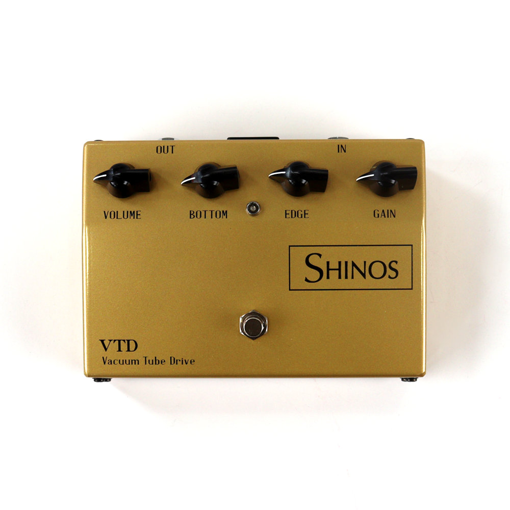 SHINOS VTD Vacuum Tube Dride GOLD 真空管オーバードライブ ギターエフェクター 正面