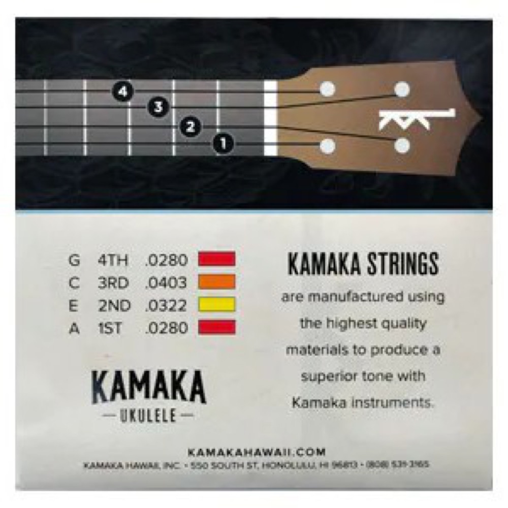 KAMAKA S-1 ウクレレ弦 ソプラノ / コンサート用 ブラックナイロン弦セット パッケージ裏