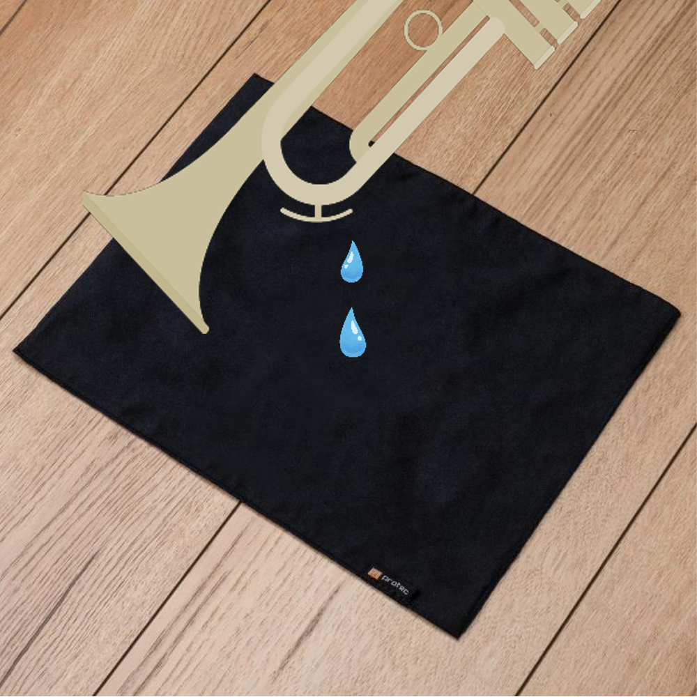 PROTEC プロテック A108 Spit/Moisture Mat 管楽器用 吸水マット 使用例画像