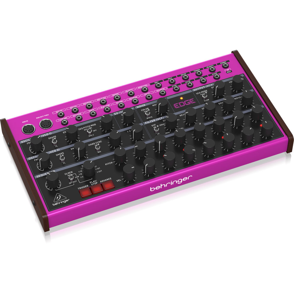 BEHRINGER ベリンガー EDGE Analog Percussion Synthesizer ドラムベースマシン セミモジュラーシンセサイザー 左サイドからのアングル