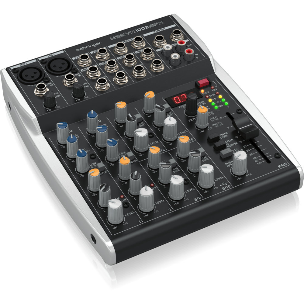 BEHRINGER ベリンガー XENYX 1002SFX 10入力 アナログミキサー USBオーディオインターフェース機能 エフェクター内蔵 左サイドからのアングル