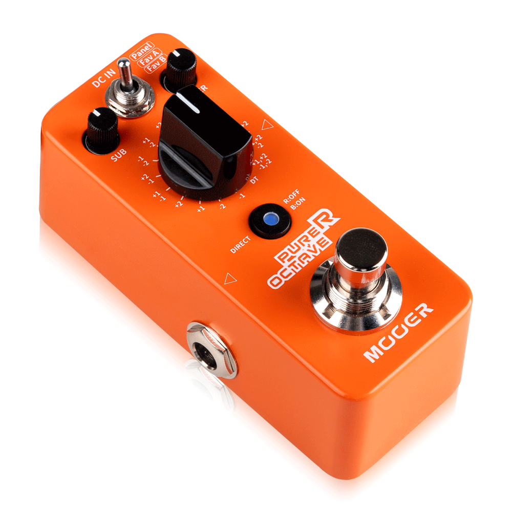 Mooer ムーアー PURER OCTAVE オクターブ ピッチシフター ギターエフェクター 斜めアングル画像