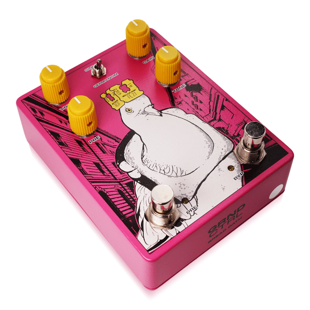 Ground Control Audio BREAD OATH オーバードライブ ギターエフェクター 左フットスイッチ側からのアングル