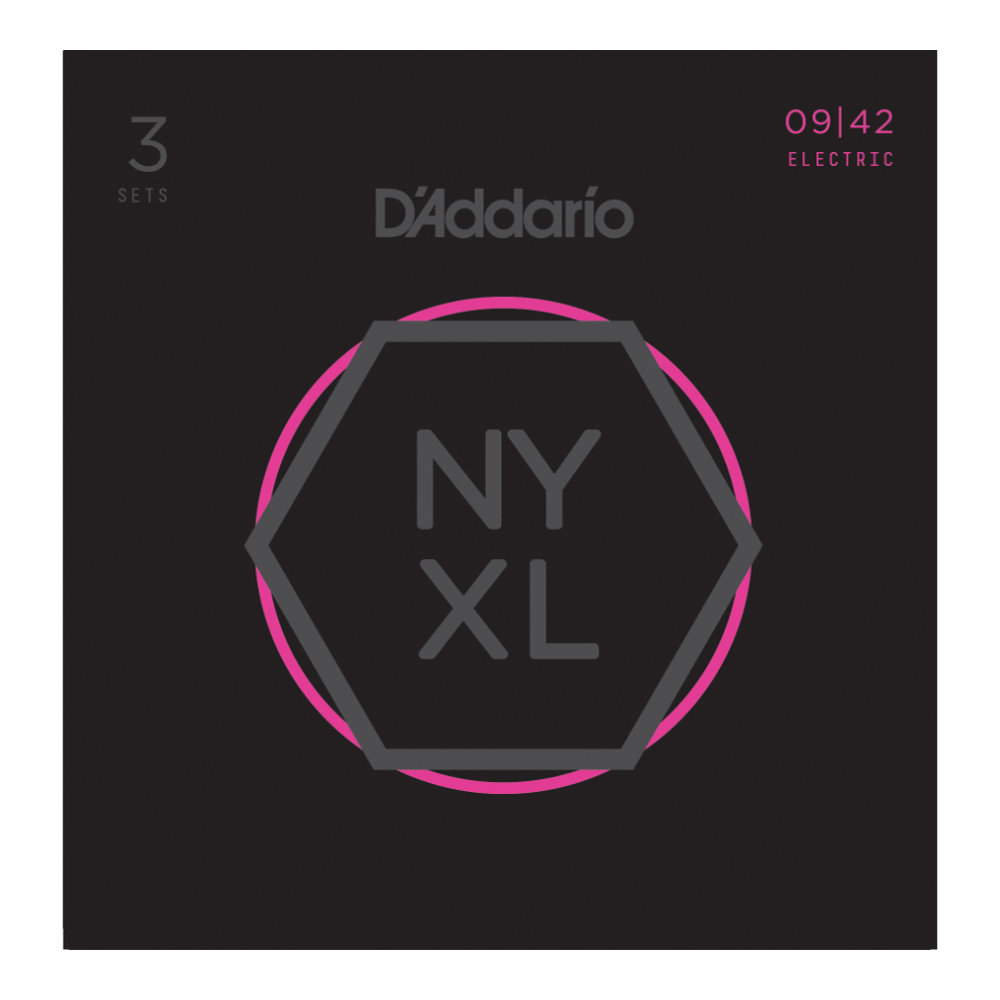 D’Addario ダダリオ NYXL0942-3P Nickel Wound Super Light エレキギター弦 3セットパック