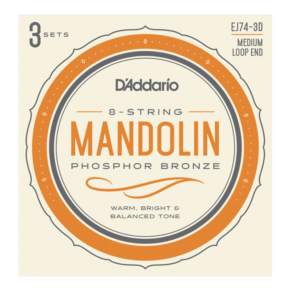 D’Addario ダダリオ EJ74-3D Mandolin Strings Phosphor Bronze Medium 11-40 マンドリン弦 3セット