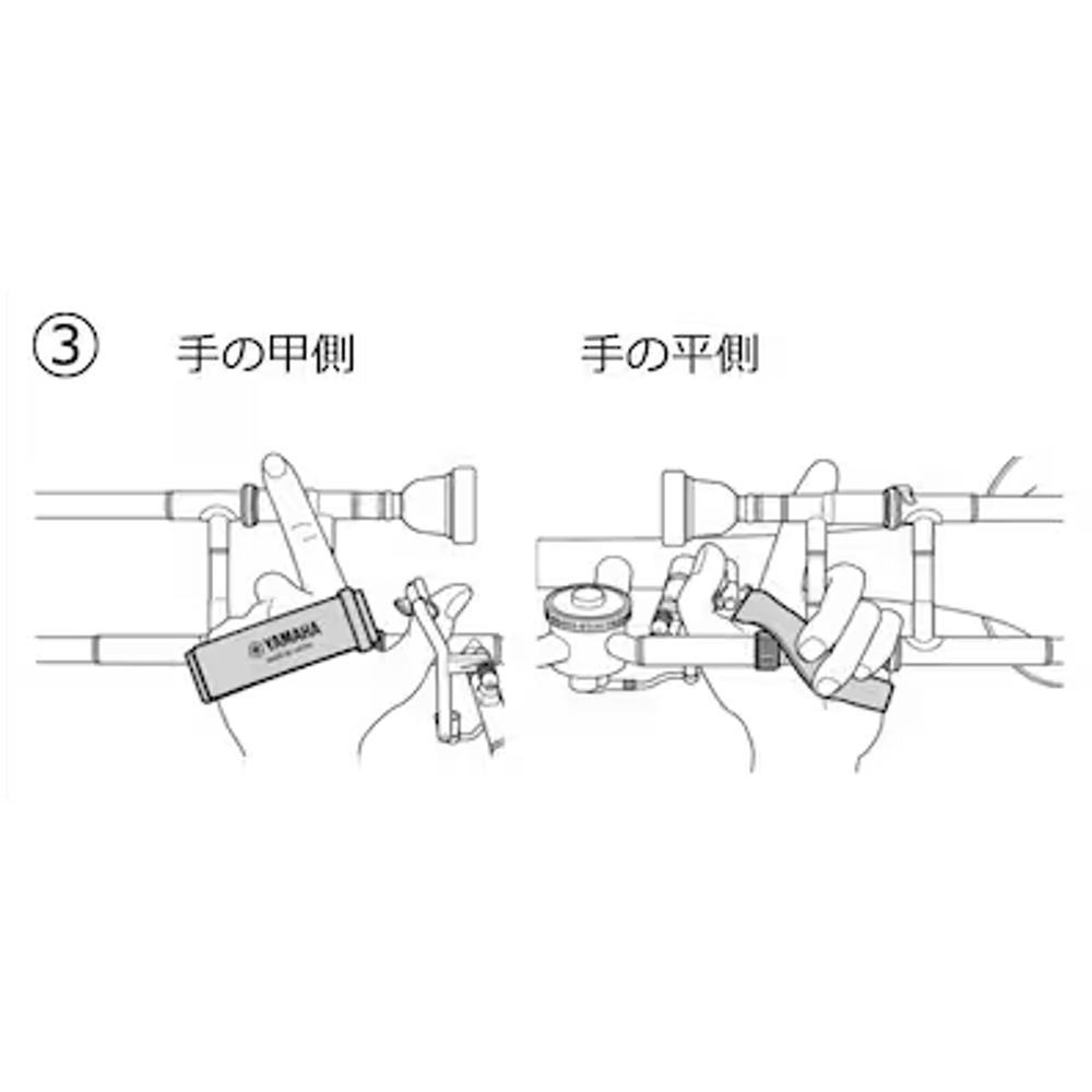 YAMAHA ヤマハ TBHS2 トロンボーン ハンドサポーター ストラップ 使用イメージ画像