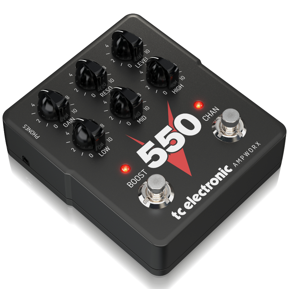 tc electronic V550 PREAMP プリアンプ ディストーション ギターエフェクター 左斜めアングル画像