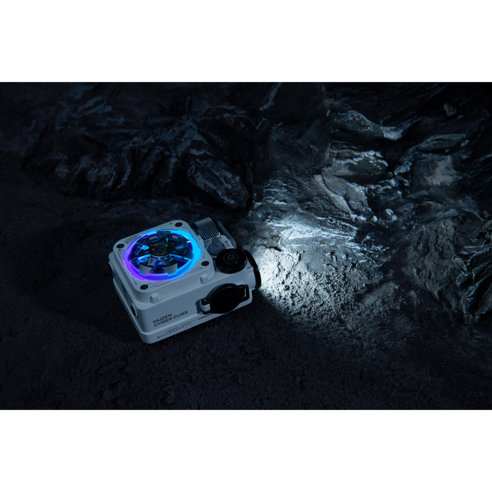 MUZEN MW-PVXLI GRAY Cyber Cube Premium Bluetoothスピーカー グレー フラッシュライト付き