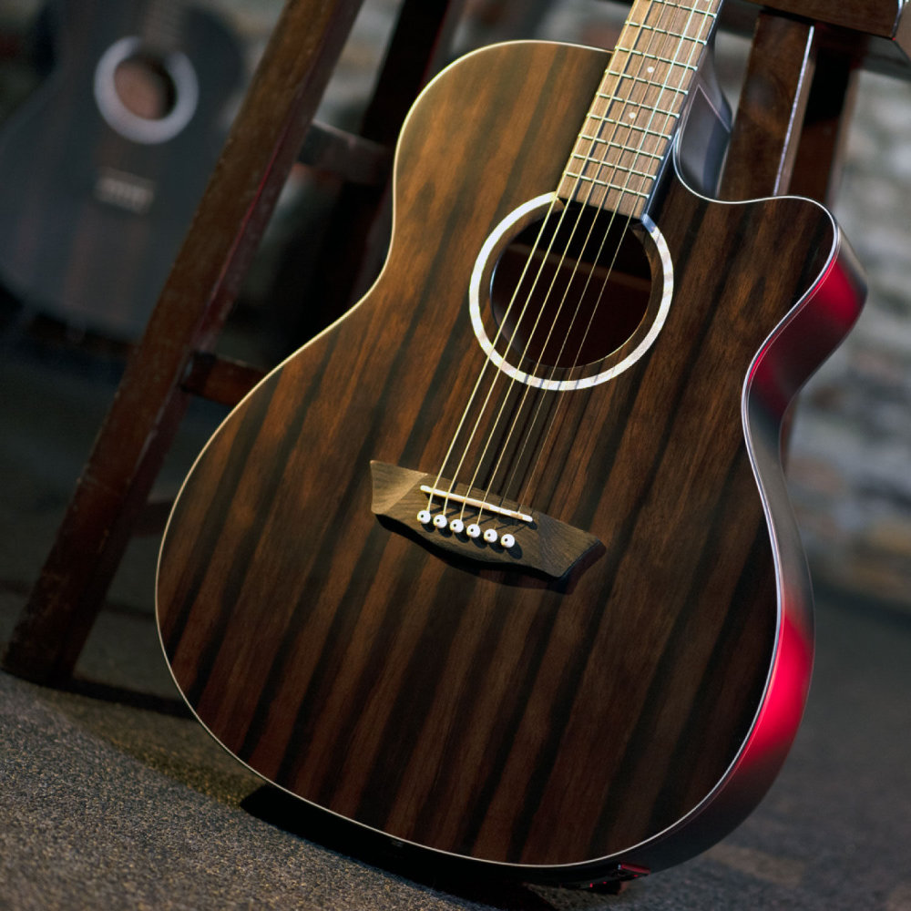 Washburn ワッシュバーン DFEACE-U EBONY ACE エレクトリックアコースティックギター ボディトップ、サイド