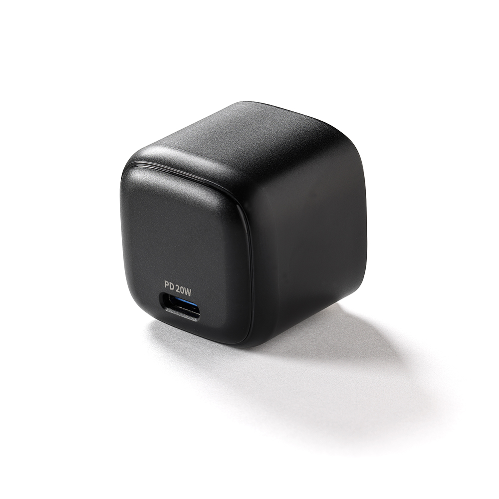 AXES アクセス APT-111 BK USB充電器 1ポート Type-C 20W（PD対応） 折り畳み式プラグ 急速充電 ブラック