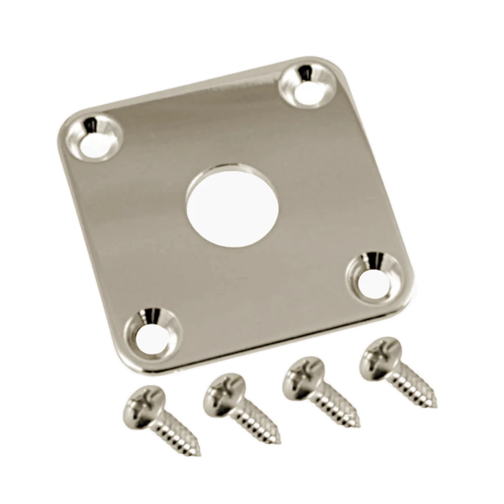 ALLPARTS オールパーツ AP-0633-001 Nickel Metal Jackplate レスポールタイプ用ジャックプレート