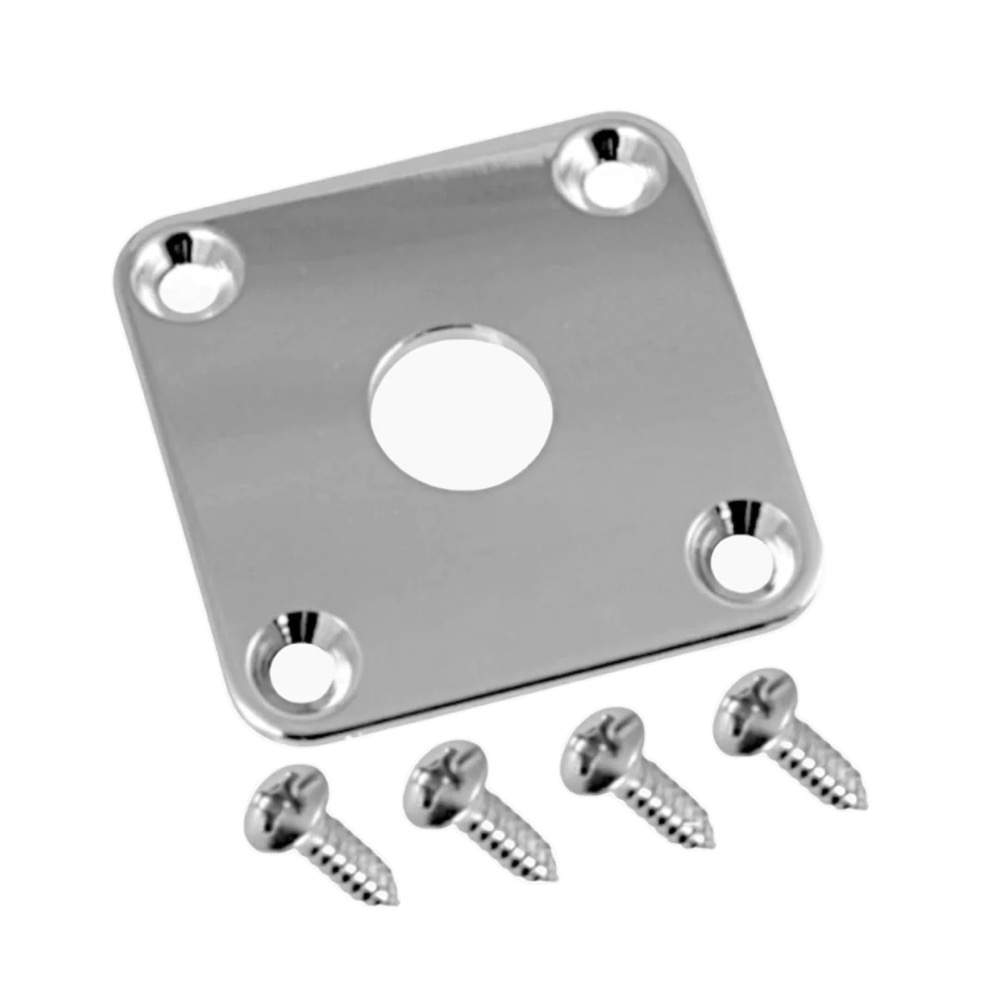 ALLPARTS オールパーツ AP-0633-010 Chrome Metal Jackplate レスポールタイプ用ジャックプレート