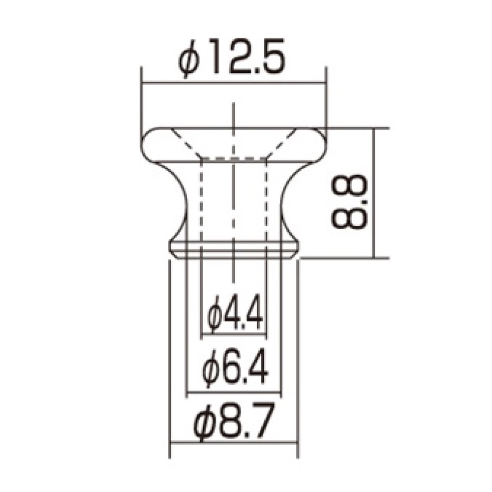 ALLPARTS オールパーツ AP-6695-001 Gibson Style Nickel Strap Buttons ストラップピン サイズ画像