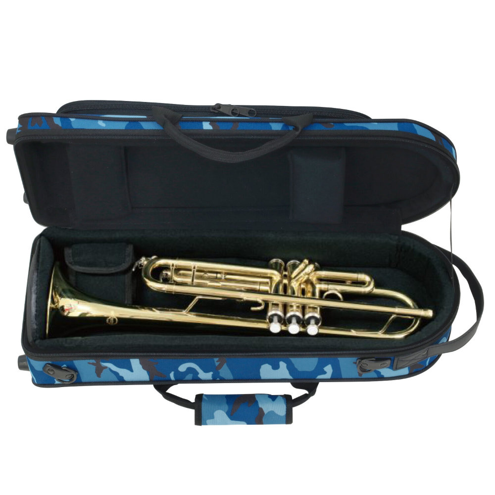 KIKUTANI キクタニ TR-CAMO BLU トランペット用ケース ロータリートランペット収納イメージ