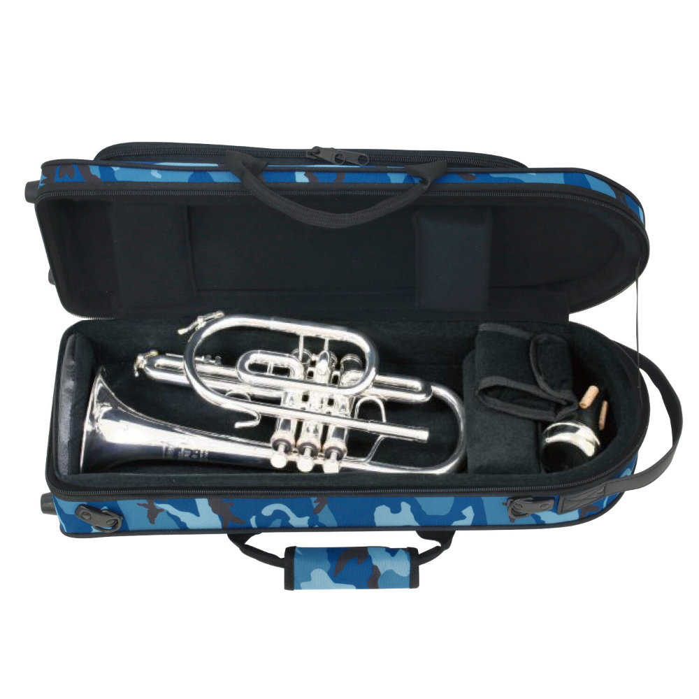 KIKUTANI キクタニ TR-CAMO BLU トランペット用ケース コルネット収納イメージ