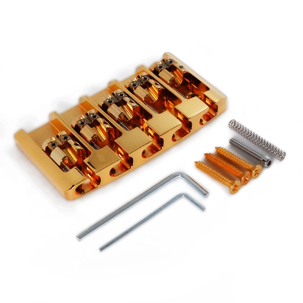 ABM エービーエム ABM3705G17 MkII 5弦ベース用ベルブラスブリッジ 弦間17mm ゴールド エレキベース用パーツ