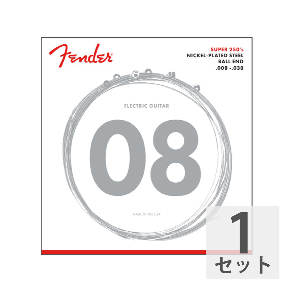 Fender フェンダー Super 250 Guitar Strings Nickel Plated Steel Ball End 250XS .008-.038 エレキギター弦