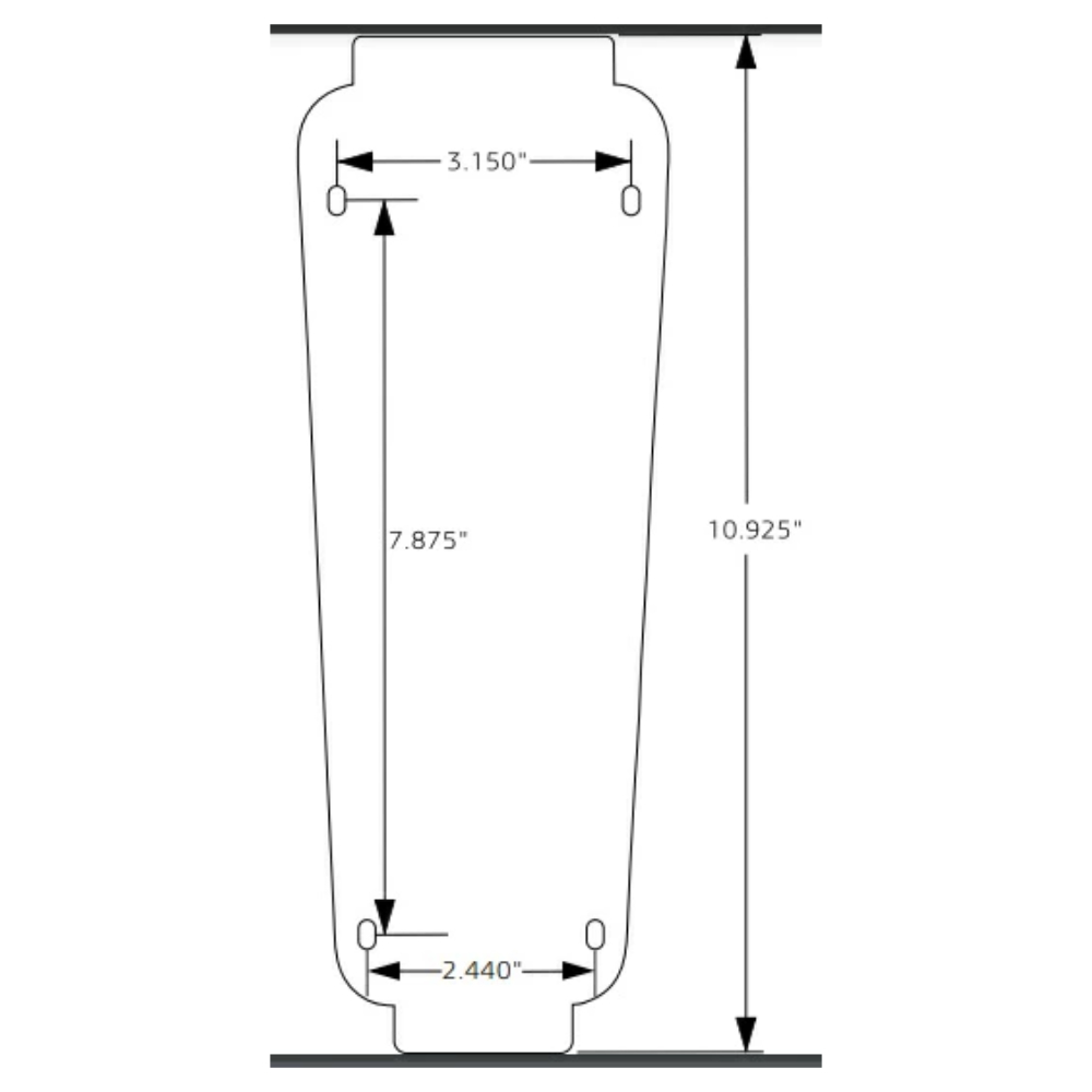 Area 51 エリアゴジュウイチ Pedalboard Mounting Plate for Wahs ワウペダル プレート エフェクター用パーツ 寸法図
