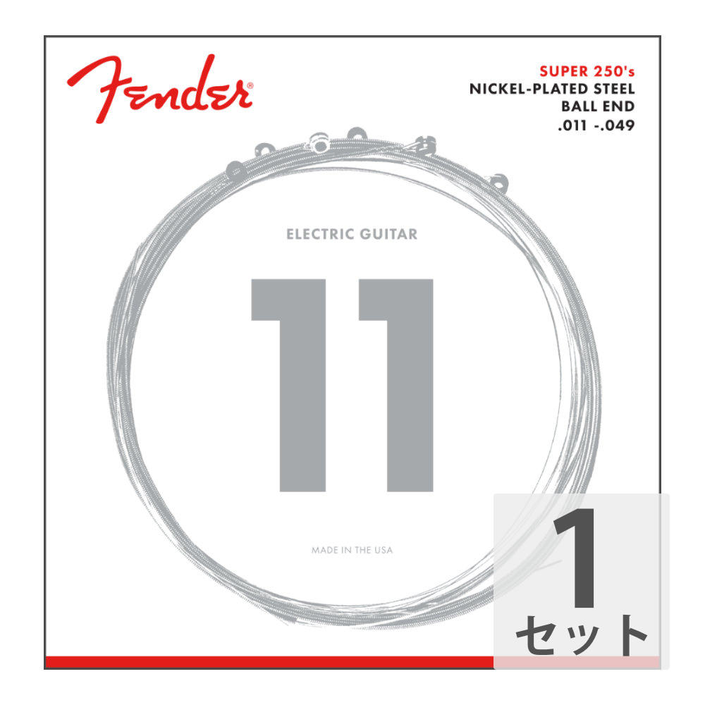 Fender フェンダー Super 250 Guitar Strings Nickel Plated Steel Ball End 250M .011-.049 エレキギター弦