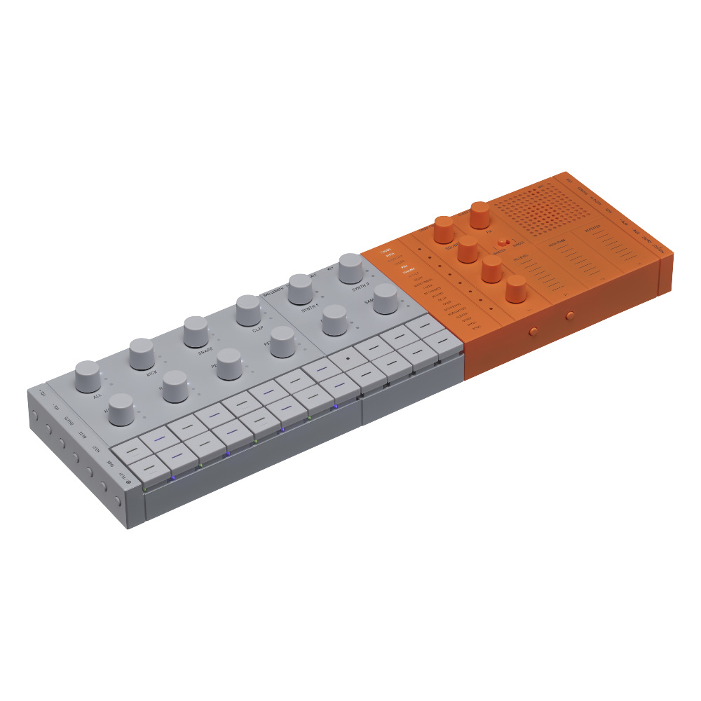 YAMAHA ヤマハ ミュージックプロダクションスタジオ SEQTRAK ORANGE シンセサイザー 音楽制作 左斜めアングル画像