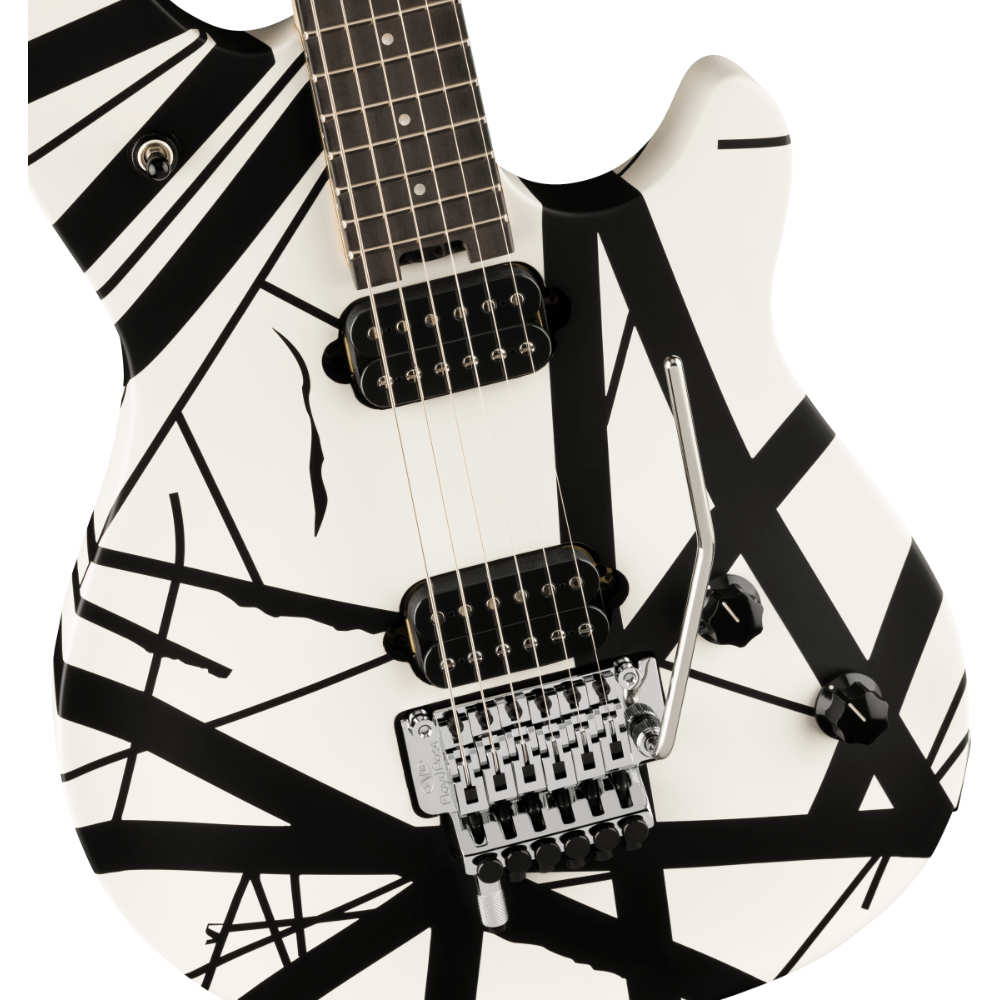 EVH Wolfgang Special Striped Series Black and White エレキギター ボディトップ、ピックアップ、ブリッジ