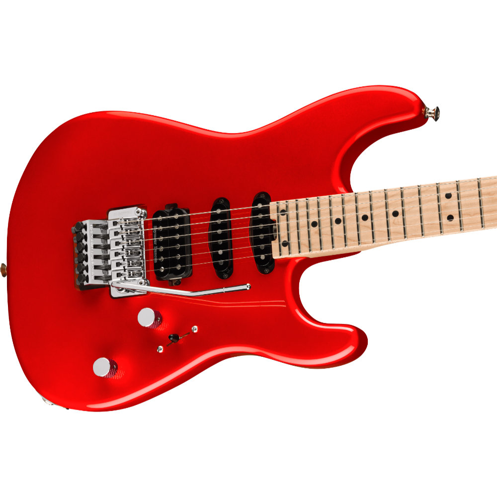 Charvel シャーベル MJ San Dimas Style 1 HSS FR M Metallic Red エレキギター ボディ斜めアングル画像