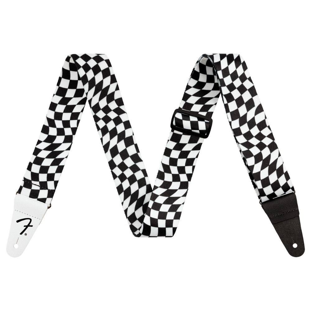 Fender フェンダー Checkerboard Polyester Strap Black White ギターストラップ