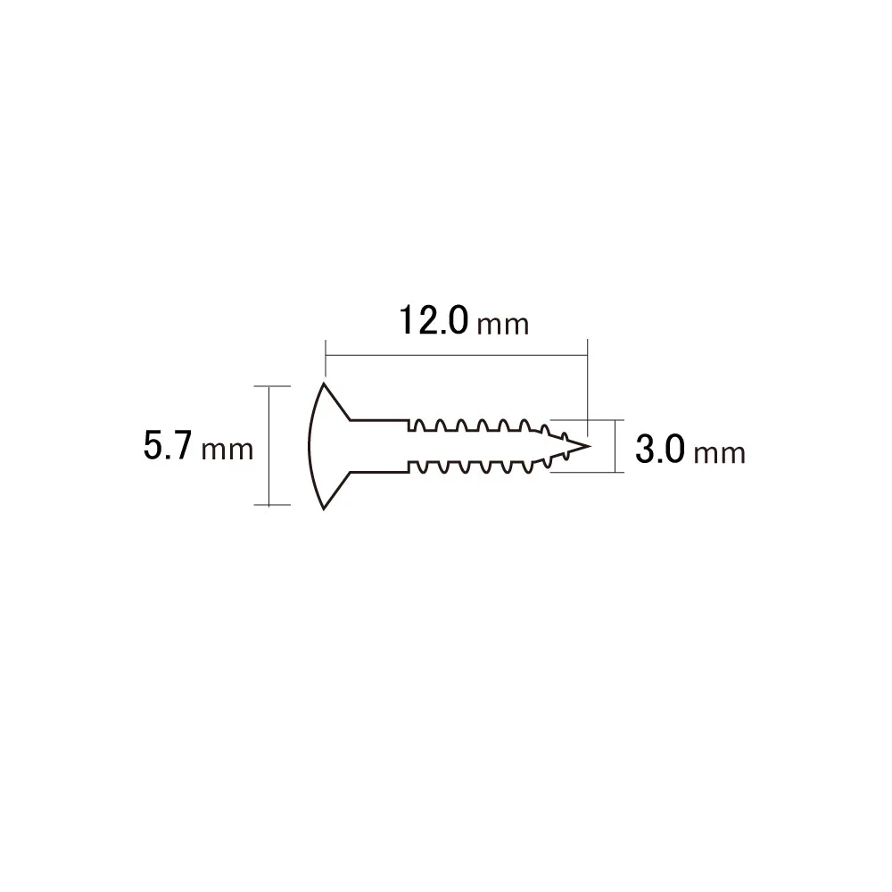 SCUD スカッド VSS-01GH ピックガード用ビス ネジ ゴールド 8本入り サイズ図画像