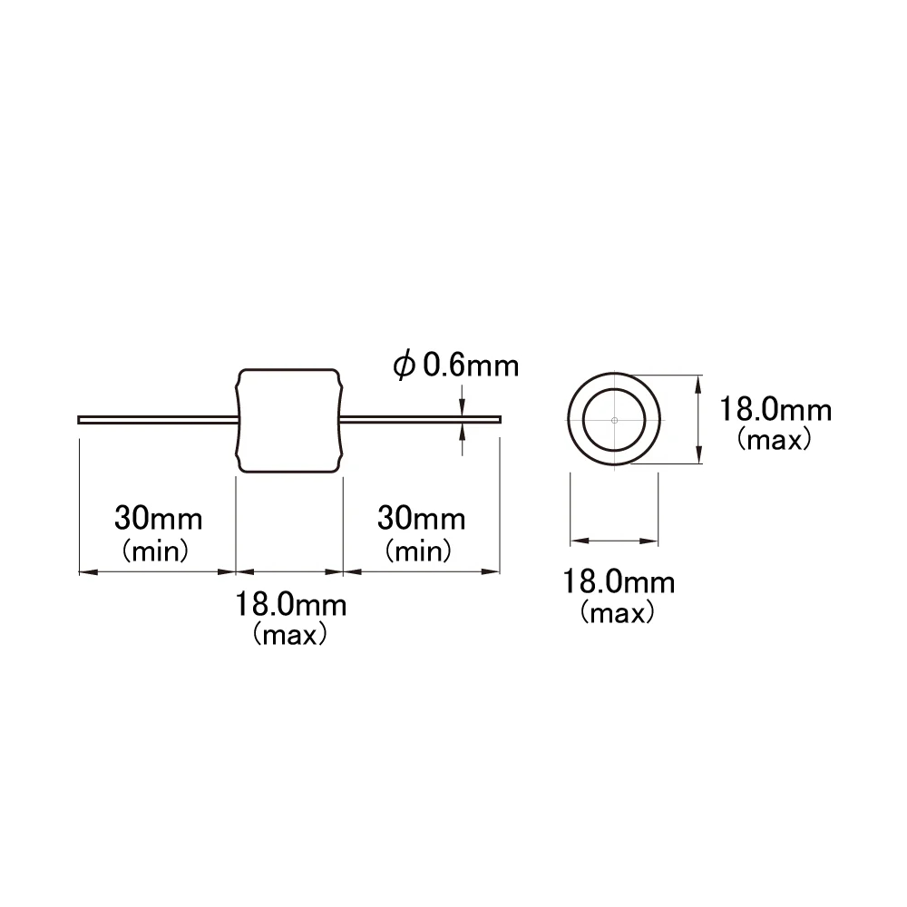 SCUD スカッド CR-022VQ 0.022μf オイルコンデンサー Vita-Q サイズ図画像