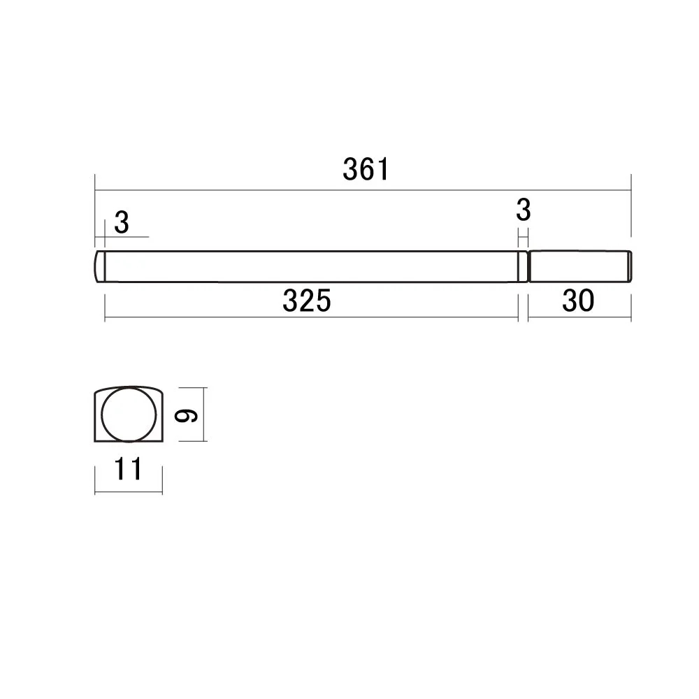 SCUD スカッド F-2714R アルミチャンネルロッド トラスロッド サイズ図画像