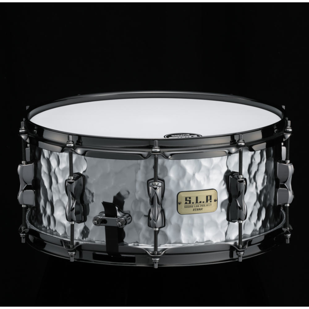 TAMA タマ LST146H S.L.P. Hammered Steel 14インチx6インチ スネアドラム 打面、サイド