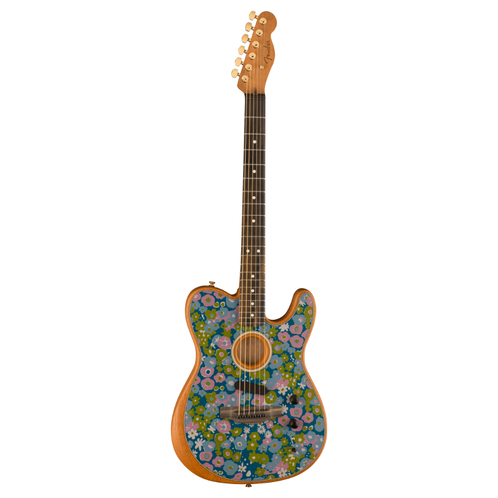 Fender フェンダー American Acoustasonic Telecaster Blue Flower エレクトリックアコースティックギター 本体画像
