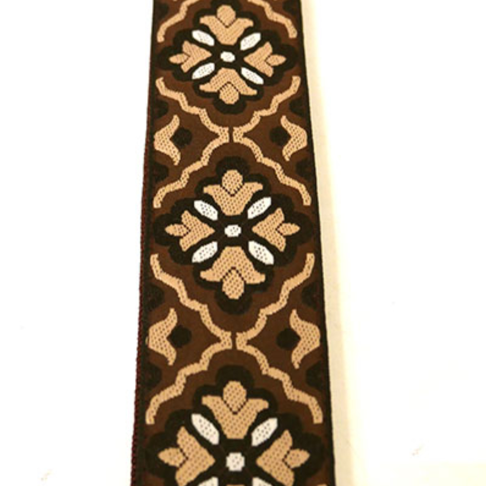 Perri’s ペリーズ TWS-7066 FLORAL JACQUARD GUITAR STRAP BRN/TAN ブラウン ギターストラップ 本体画像1
