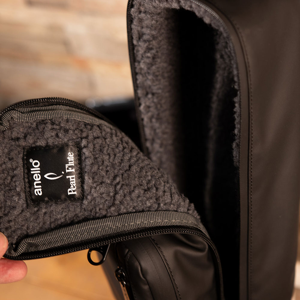 anello × Pearl Flute アネロ パールフルート ANL-FLOS1 #B ブラック ワンショルダーバッグ フルートバッグ ボア素材を使用した内装