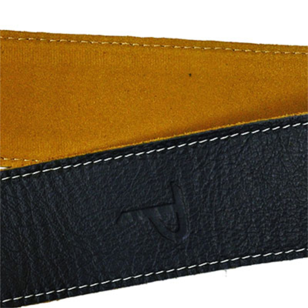 Perri’s ペリーズ BM2-6552 ITALIAN BLACK イタリアンレザー 革製 ブラック ギターストラップ 本体画像2