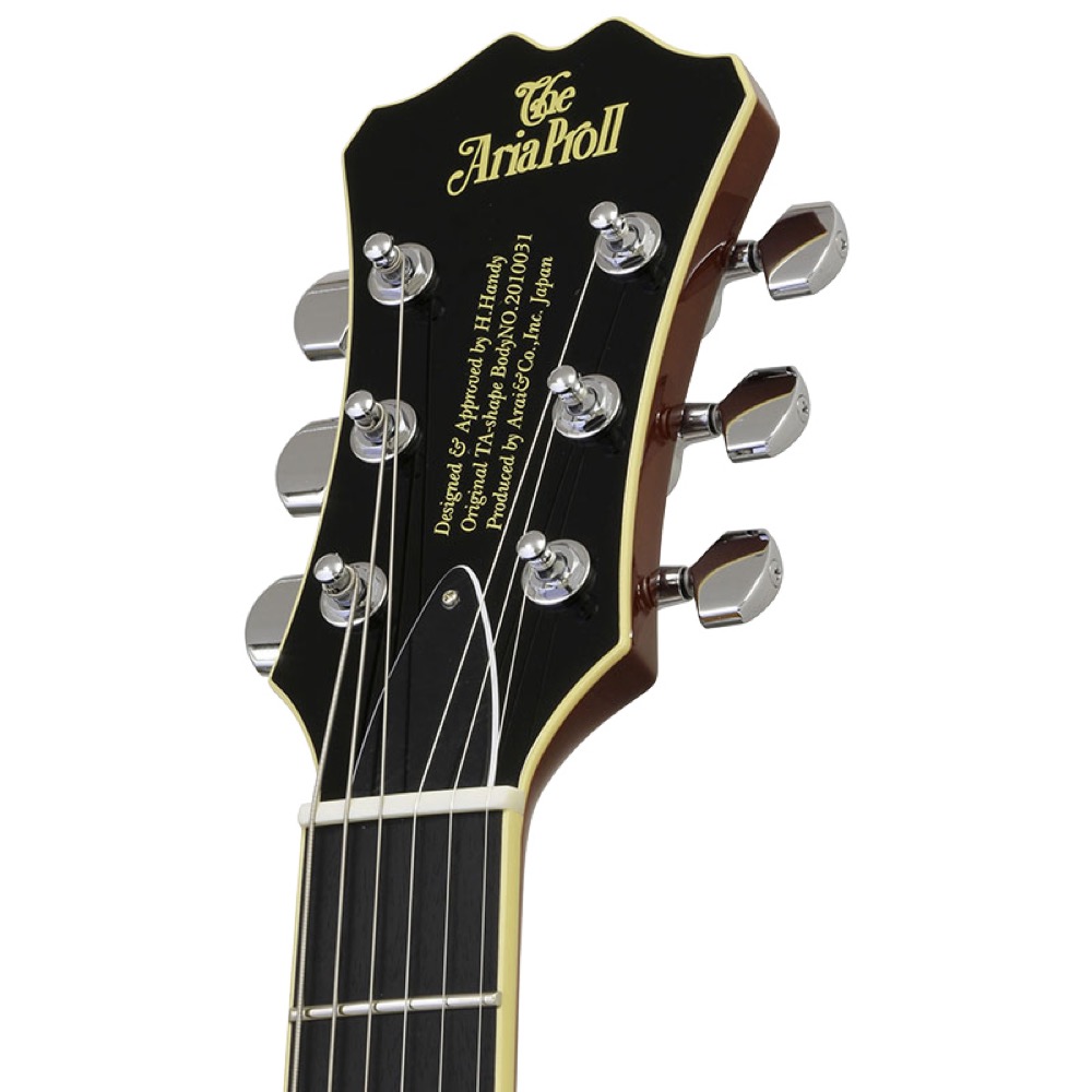AriaProII アリアプロ2 TA-TONIC ALB Almond Burst セミアコースティックギター ハードケース付き ヘッド画像