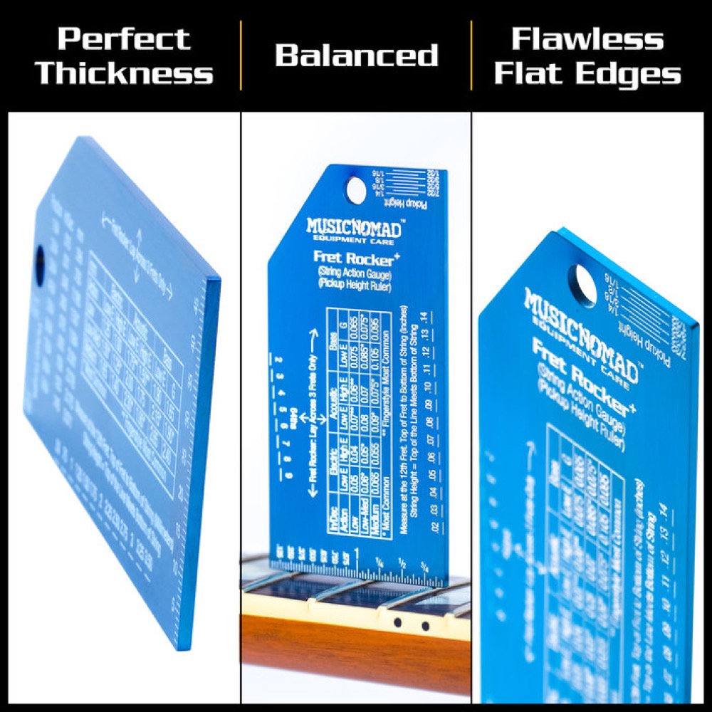 MUSIC NOMAD ミュージックノマド Fret Rocker+ 弦高測定ゲージ ピックアップルーラー 使い方