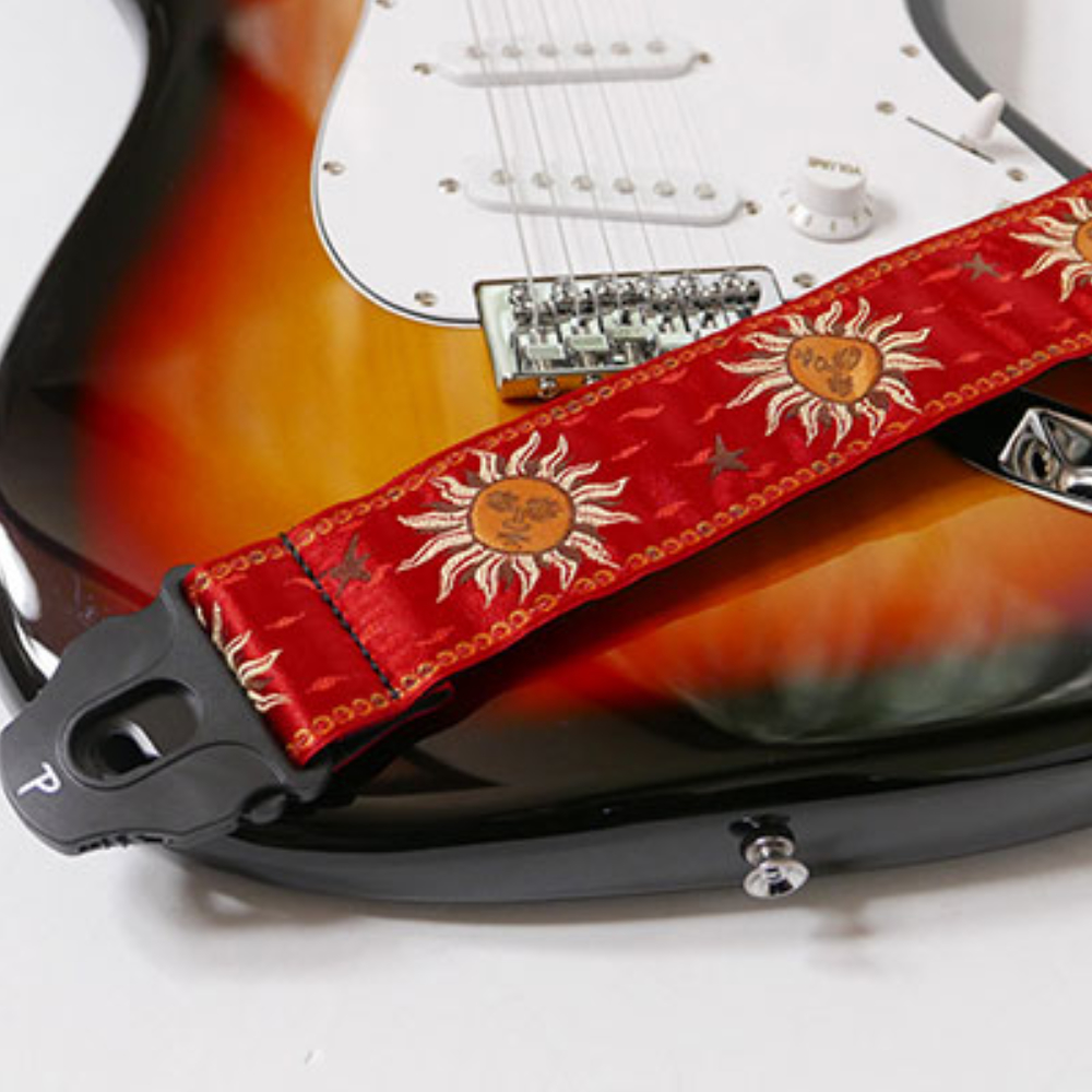 Perri’s ペリーズ TWSPL-6831 RED SUNS JACQUARD ギターストラップ Perri’s ペリーズ TWSPL-6831 RED SUNS JACQUAR イメージ画像