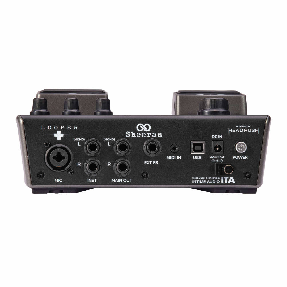 Sheeran Looper シーランルーパー LOOPER+ ルーパーペダル サイド、入出力端子