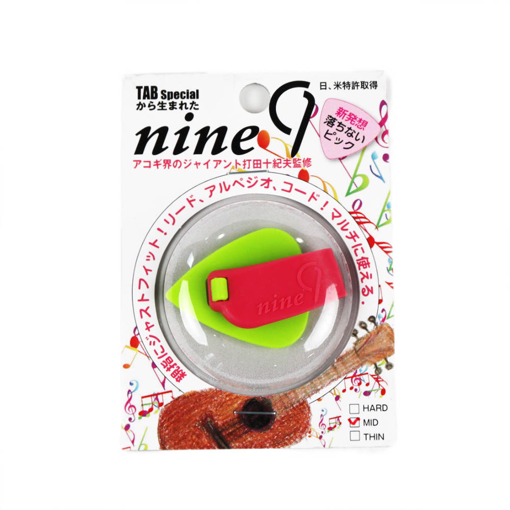 TAB nine9 TE124-KGXP MEDIUM 蛍光グリーンxピンク サムピック フィンガーピック