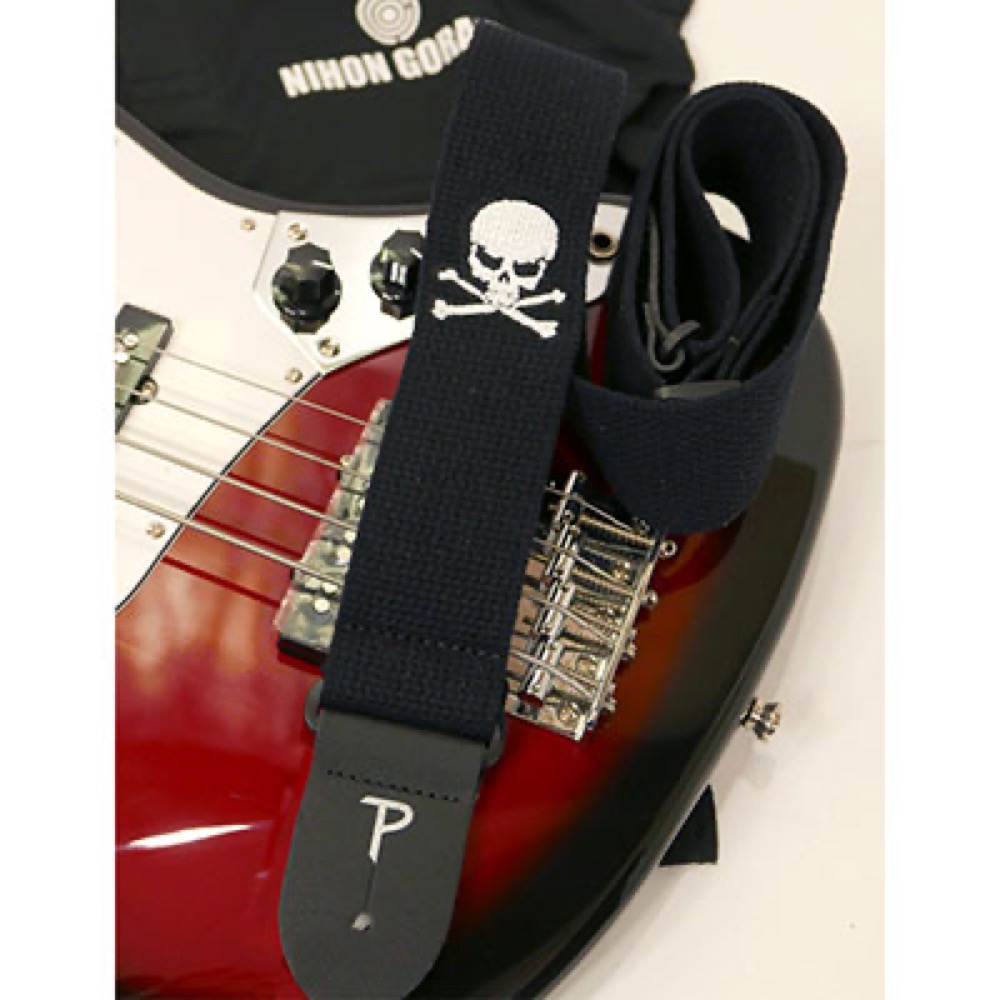 Perri’s ペリーズ CWSEMB-7103 2インチ CTN GTR STP Embroidered SKULL ギターストラップ サブ画像3