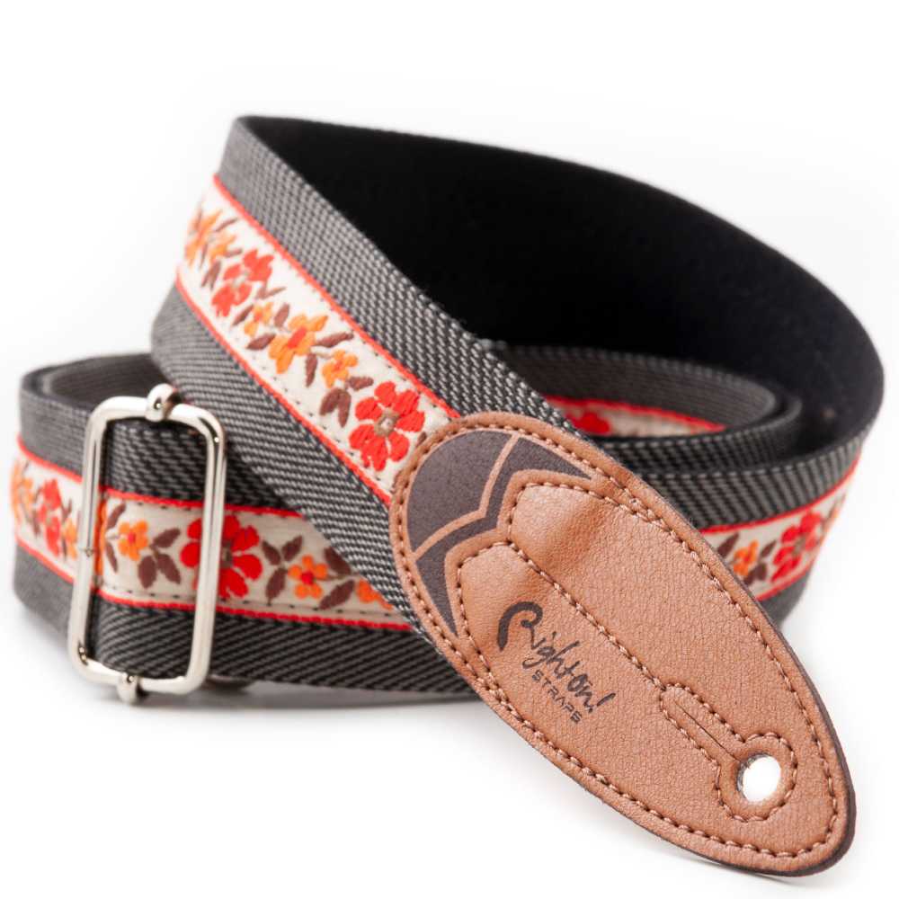 Righton! STRAPS SURF HAWAII BLACK ギター・ベース・ウクレレストラップ 撒いた状態
