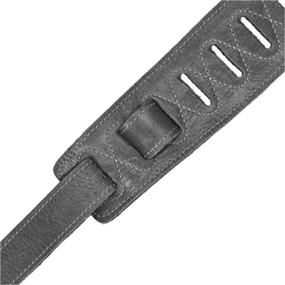 Perri’s ペリーズ AFR25-7086 2.5インチ THE AFRICA GREY Guitar strap グレー 革 ギターストラップ 長さ調整部