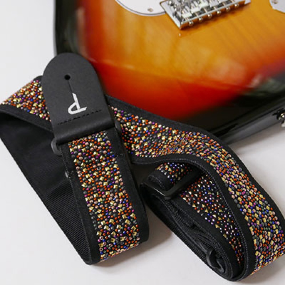 Perri’s ペリーズ TWSR-7108 2インチ Rhinestone Jacquard GLITTER ギターストラップ サブ画像3