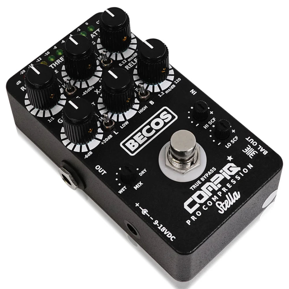 BECOS ベコス CompIQ STELLA Pro Compressor MkII コンプレッサー ギターエフェクター 本体画像 斜め